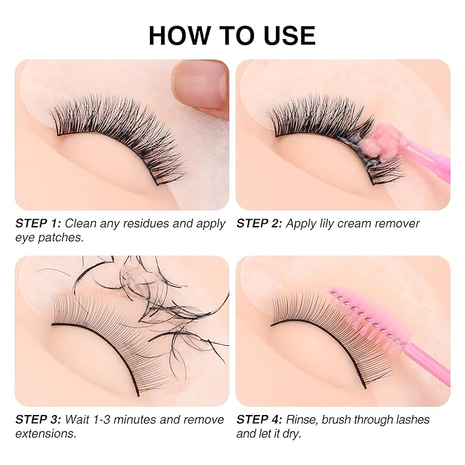 LASHVIEW Eyelash Extension Remover Cream, Strawberry Flavor, Lash Extension Remover Cream,5g
