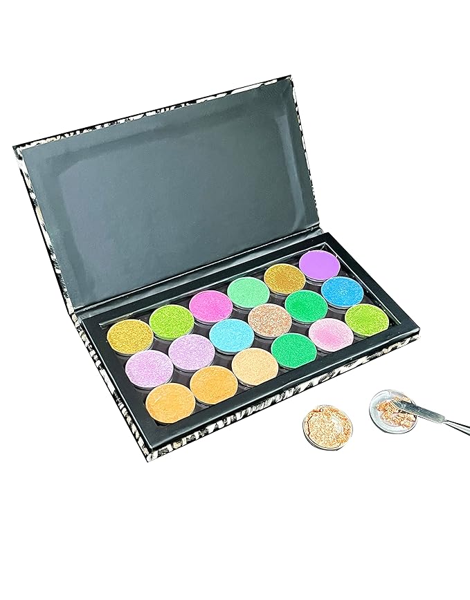 105Pcs Metal Stickers for Magnetic Palette Set, Include 1pcs Makeup Depotting Spatula,52pcs Round Metal Stickers+52pcs Square Metal Stickers, for Non-magnetic eyeshadow pan