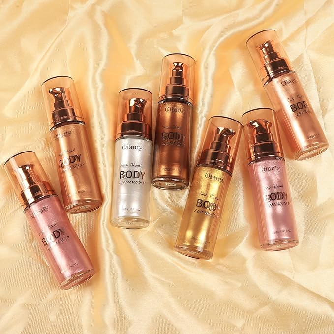 Firstfly Liquid Luminizer, Waterproof Moisturizing Light Shimmer Glow Illuminator for Face & Body, All In One Makeup Liquid Illuminator, Summer Body Luminizer, Face Highlighter