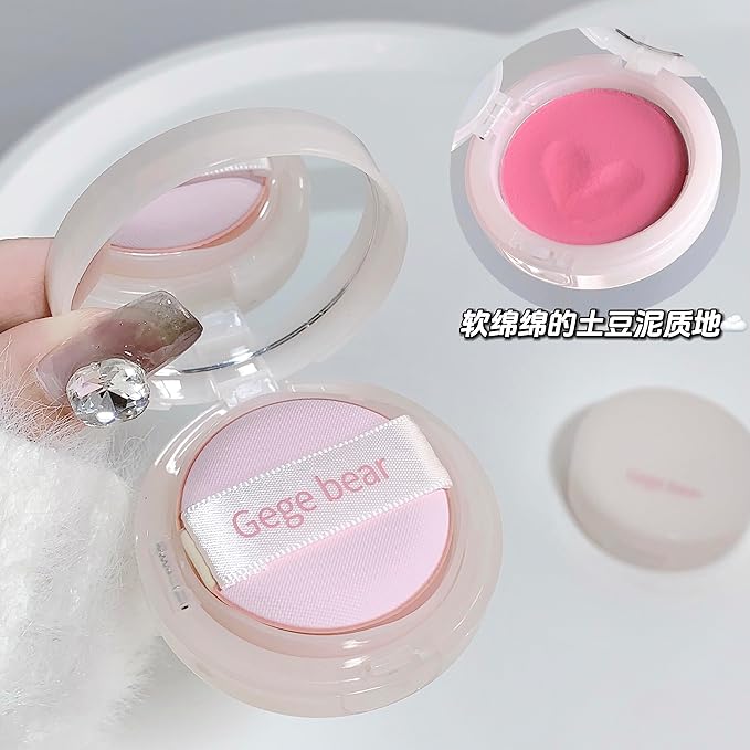 Powder Blush, Lightweight, Smooth, Natural Powder Blush with Long-Lasting All-Day Face Enhancing Makeup Color, Blends Easily,1 Count(1, 02 Cute Pink, Medium)