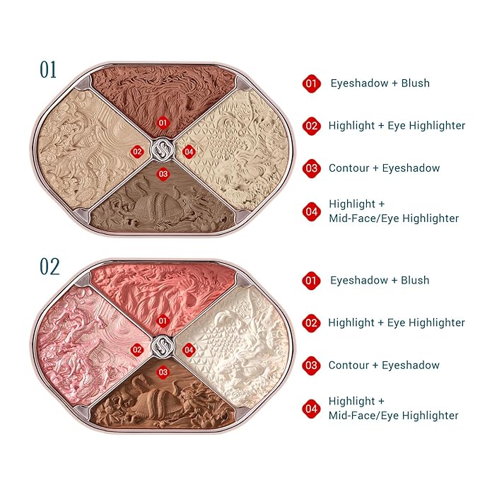 FLORASIS Constellation Floral Engraving Contour Makeup Palette (02 Eastern Beast) Oriental