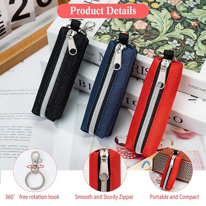 Chapstick Holder, 3 Pcs Lip Balm Sleeve Pouch Portable Lipstick Holder Bag Clip-on Makeup Travel Accessories Great Stuffers Gift for Women