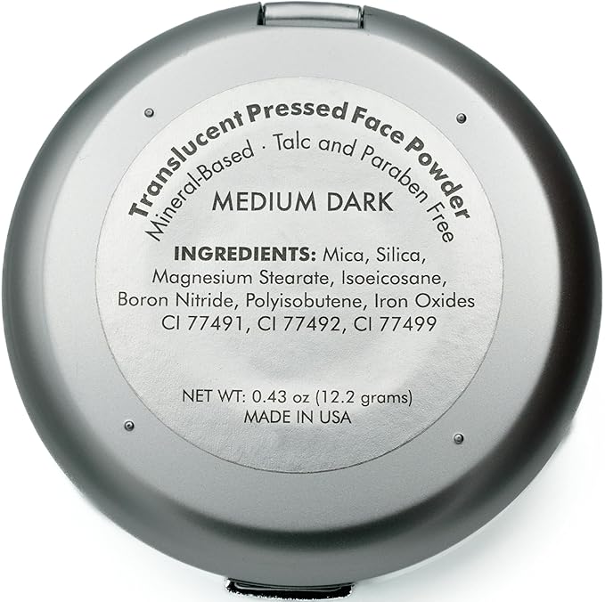 Medium Dark Buildable Coverage Long Lasting Pressed Finishing Powder, Oil Control Mattifying Shine Free, No Animal Testing, Cruelty, Talc & Paraben Free