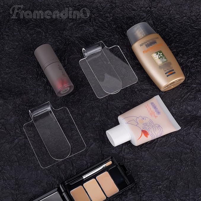 Framendino, 2 Pieces Makeup Palette Acrylic Hand-held Mixing Tray for Foundation, Eyeshadow, Powders, Cosmetics and Nail Art Manicure