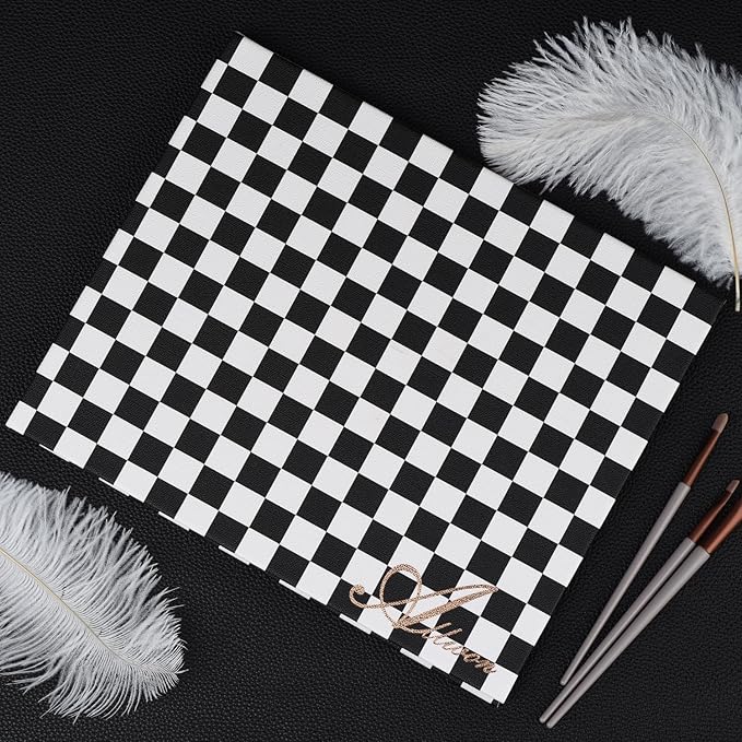 Allwon Extra Large Magnetic Palette Checkered Black Empty Makeup Palette for Eyeshadow Lipstick Blush Powder