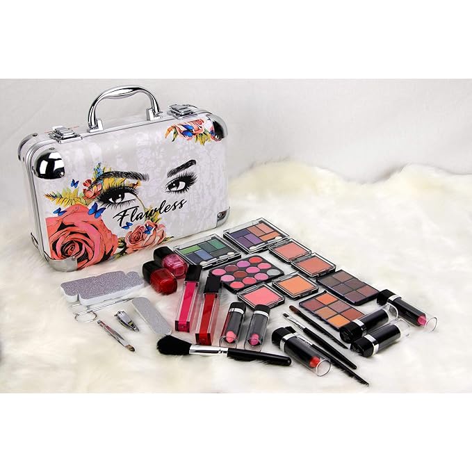 Ver Beauty 6pcs Makeup Gift Set With Extendable Trays and Mirror, Vmk506, Flawless, White, 1 Count
