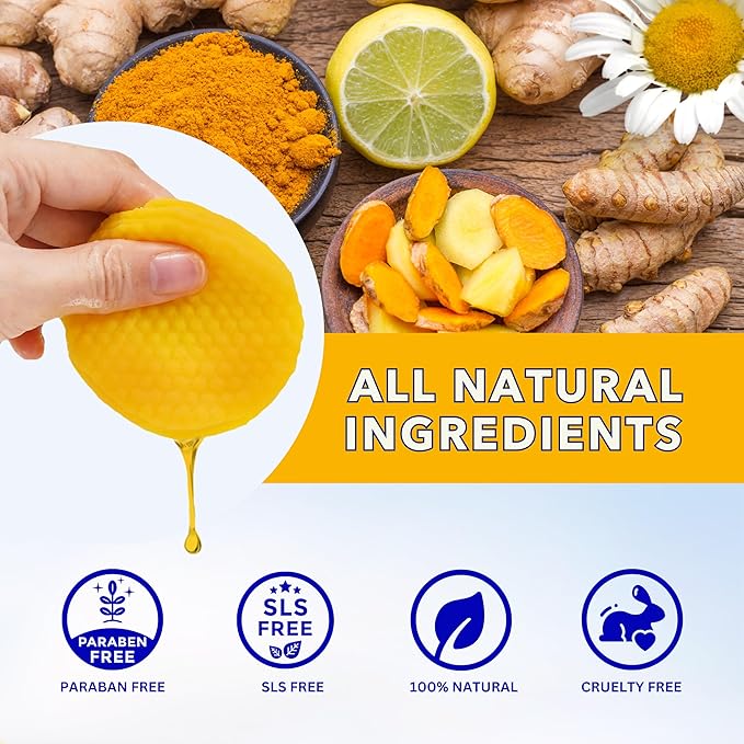 Turmeric Kojic Acid Cleansing Pads | Vitamin C & E, Retinol, Hyaluronic Acid and Turmeric Face Scrub | 60 Kojic Acid and Turmeric Cleansing Pads