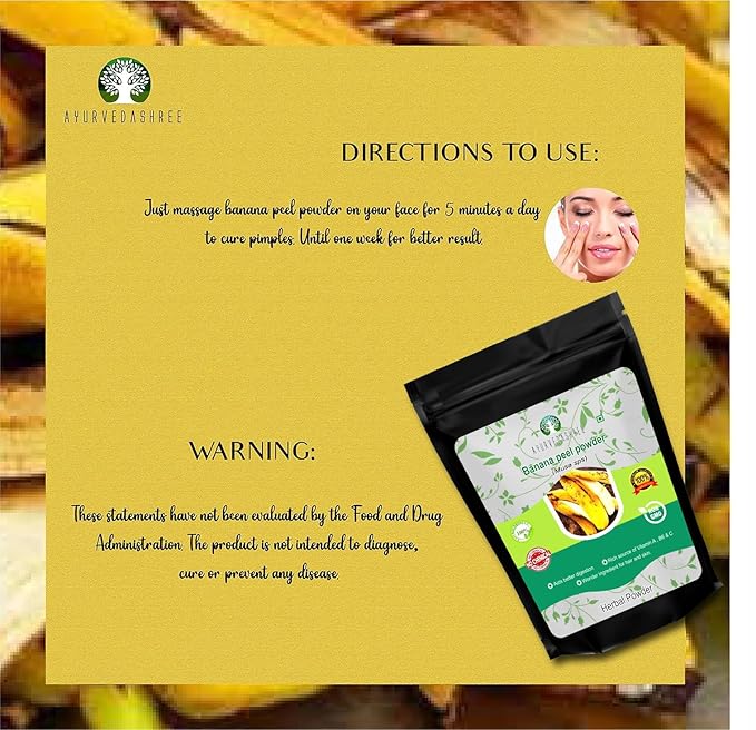 Banana Peel Powder 50 Gm | Banana Peel Powder For Hair Conditioning & Moisturizing Face Packs | No Preservatives | No Silica | External Use Only |