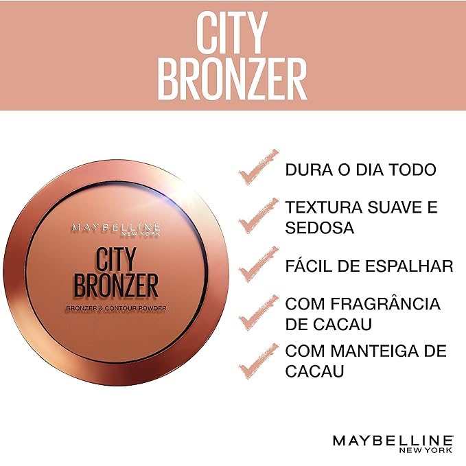 Maybelline New York City Bronzer Powder Makeup, Bronzer and Contour Powder, 100, 0.32 oz. (Pack of 2)