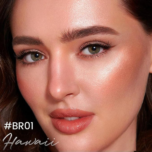 FOCALLURE Shimmer Liquid Highlighter, Smooth Cream Formula and Non-greasy Finish,Delivers a Natural Glow, Long Lasting Illuminator Highlighter Face Enhancing Makeup,Hawaii