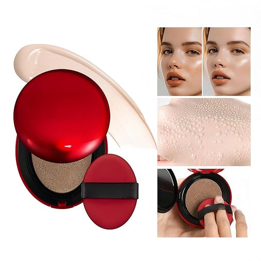 MAEPEOR Cushion Foundation 9 Colors Full Coverage Weightless Satin Glow Foundation Hydrating Long-Lasting Cushion BB Cream (Color 08)
