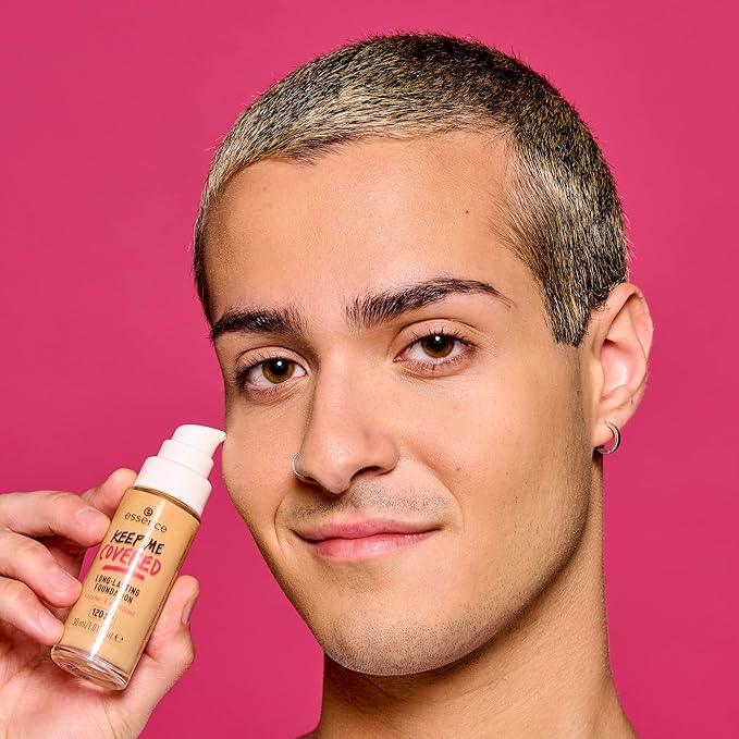 essence | Keep Me Covered Long-Lasting Foundation (120 | Warm Buff) | Medium to Full Buildable Coverage | Vegan & Cruelty Free