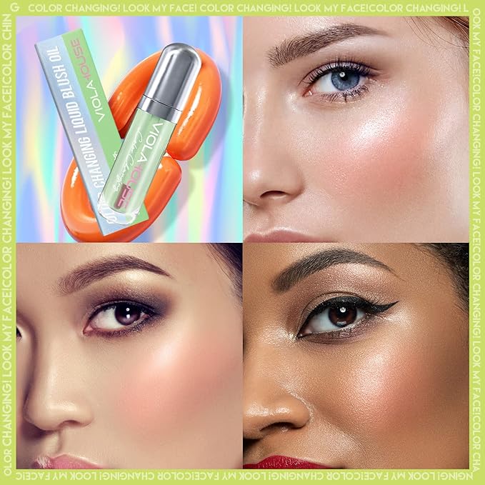 VIOLA HOUSE Liquid Blush - Color Changing, Glossy Shiny Finish, Water-Based