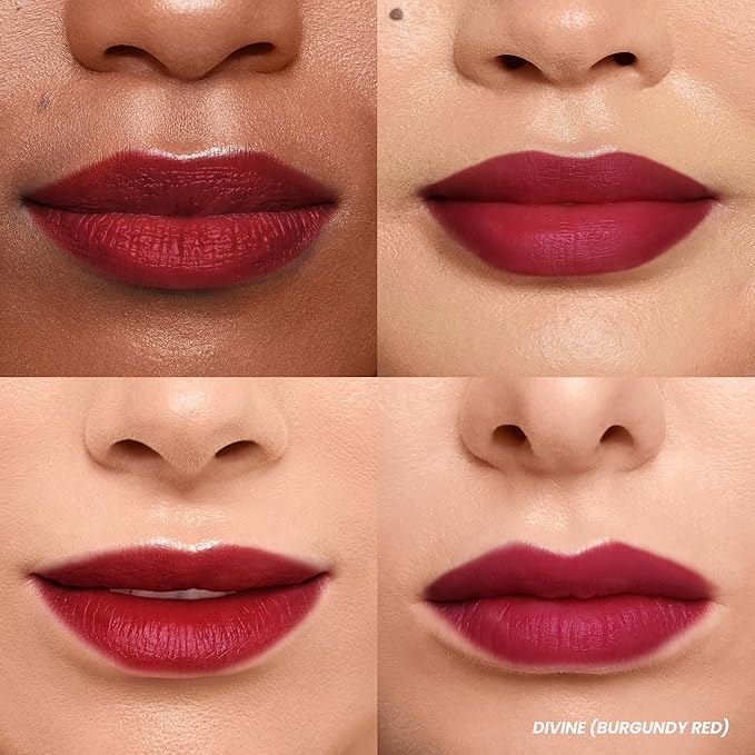 Wonderskin Wonder Blading Lip Stain Peel Off Masque - Long Lasting, Waterproof (Divine) with Top Gloss - Red Glitter Lip Gloss, Hydrating and High Shine Finish