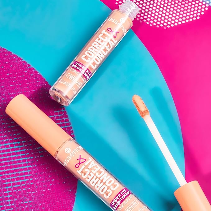 essence | Correct & Conceal Under Eye Brightening Concealer | Easy Application, Lightweight, Buildable, Infused with Aloe Vera | Vegan & Cruelty Free (20 | Medium)