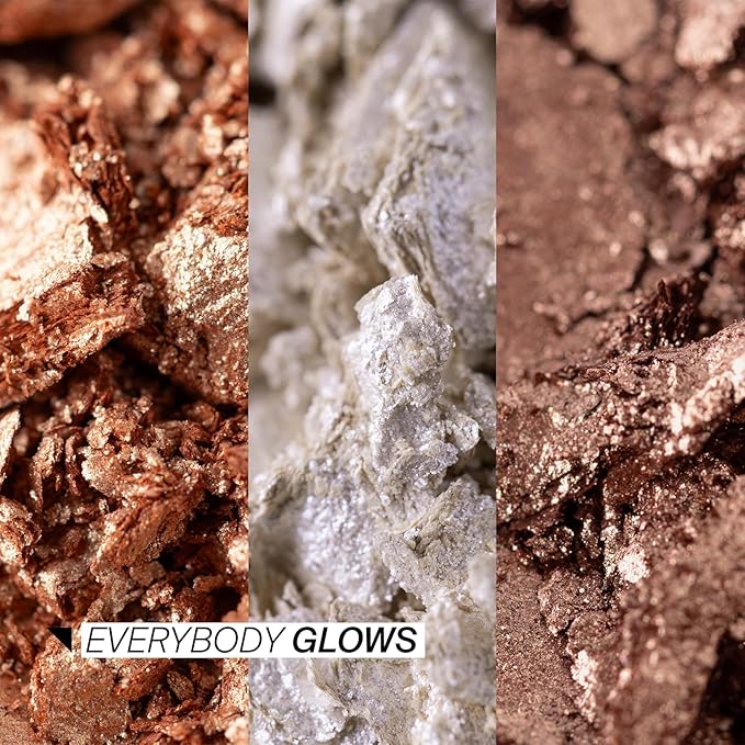 Pressed Powder Highlighter - Face Makeup | Everglow - 3 Shades in 1 Pan | Pearl Shimmer Liquid-To-Baked Powder Highlighter | Refillable Pan | Cruelty-Free Beauty Essential | 7g
