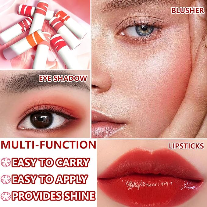 Lip Tint Stain Set,Mini Velvet Lip Tint Watery Lip Stain Long Lasting Waterproof Moisturizing Lip & Cheek Tint,Hydrating,Natural Glossy Liquid Lipstick Lip Gloss Kits for Women (set H)