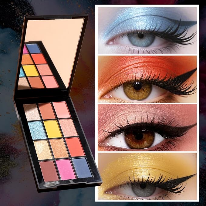 12 Colors Eyeshadow Palette Makeup Shades Nude Matte Shimmer Glitter Pigment, Pro Long Lasting&Waterproof Highlighting Makeup Palette,Ideal Gift(Garden Club)