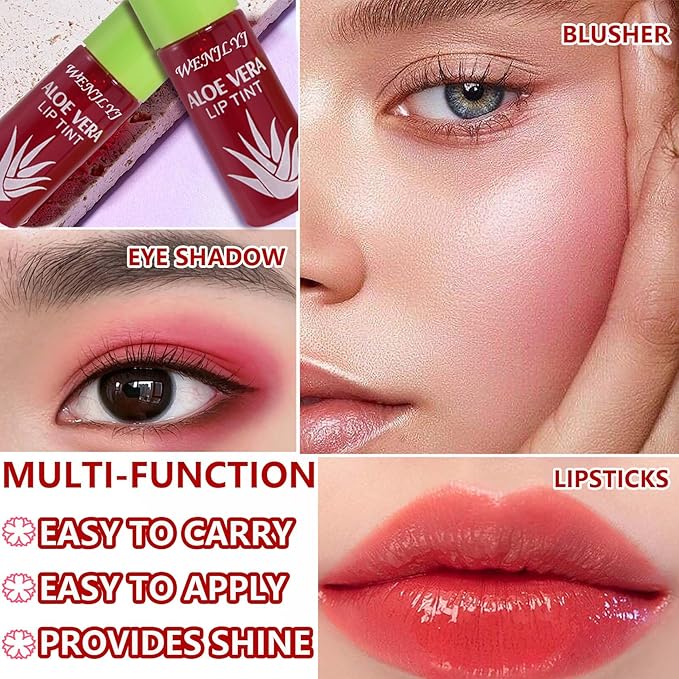 6 Colors Lip Tint Stain Set,Mini Velvet Liptint Watery Lipstain Long Lasting Waterproof Moisturizing Lip & Cheek Tint,Hydrating,Natural Glossy Liquid Lipstick Lipgloss Kits for Women (Set A)