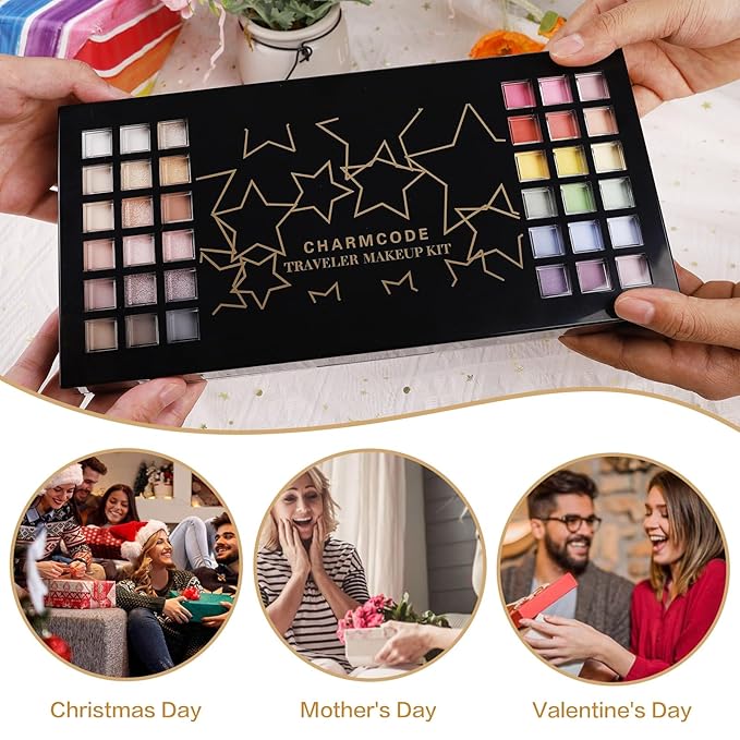 All in One Makeup Kit, Makeup Kit for Women Full Kit, Make Up Valentine's Gift Set for Teen Girls- Eyeshadow Palette,Lip Gloss,Concealer,Highlighter,Blush,Eyeliner,Brow Powder & Contour