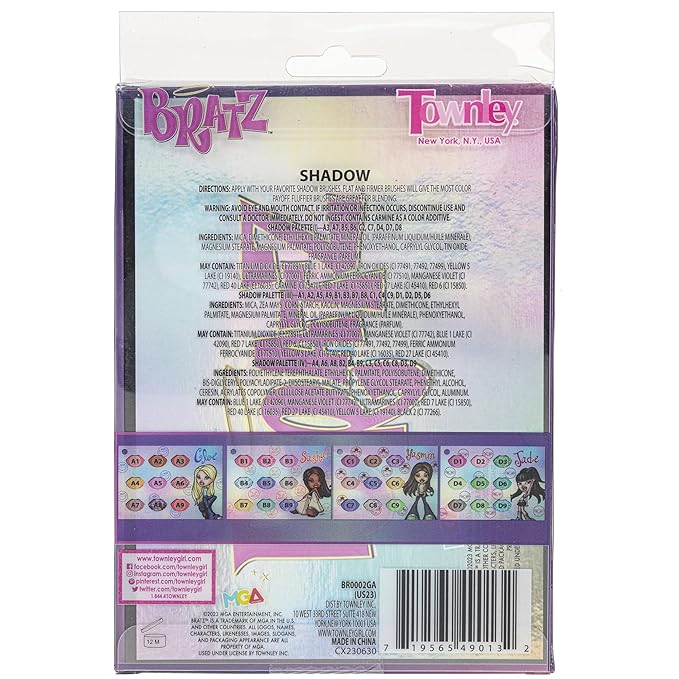 Bratz 27-Well Eyeshadow Swivel Palette, Shimmery and Opaque Colors, Pigmented Blendable, Long-lasting Colors, Non-Toxic, Perfect for Parties, Sleepovers & Makeovers