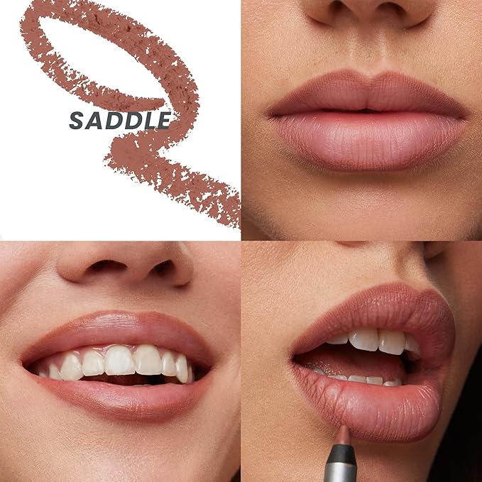 Wonderblading Lip Stain Peel Off Masque (Whimsical) with 360 Contour Lipliner (Saddle)