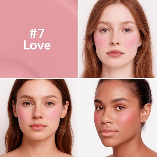 FV Liquid Blush Matte, Long Lasting Buildable Cream Blush with High-Pigment Color, Weightless Blendable Flush for Natural Finish (Love)