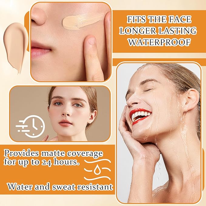 2Pcs Mushroom Head Air Cushion CC Cream Foundation Makeup,Moisturizing BB Cream Face Makeup Liquid Foundation,Long Lasting Full Coverage Concealer for All Skin Types(Natural)A