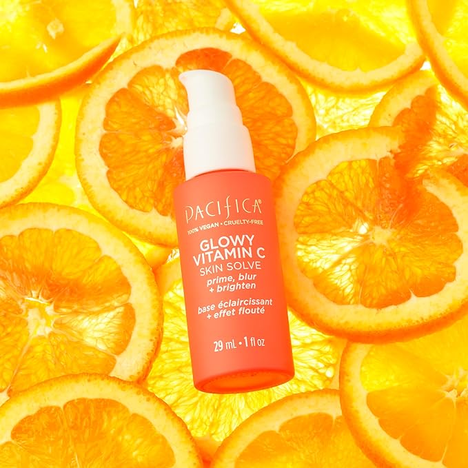Pacifica Glowy Vitamin C Skin Solve Primer – Brightening Face Primer with Vitamin C, Kakadu Plum & Squalane, Hydrates & Illuminates, Vegan & Cruelty-Free
