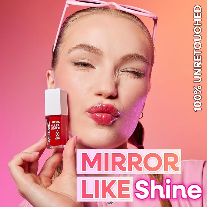wet n wild Lip Oil - Lightweight, Non-Sticky, Hydrating & Nourishing Formula with 7 Conditioning Oils, Vegan & Cruelty-Free - Heart Rate