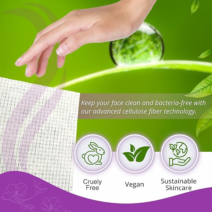 Towels XL, 100% Biobased Face Towel, Disposable Face Towelette, Makeup Remover Dry Wipes, Ultra Soft, 50 Ct, 1 Pack