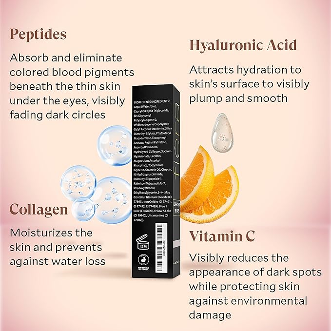 Fièra Luxury Concealer & Foundation with Anti-Aging Ingredients - Full Coverage for Dark Circles, Wrinkles, Fine Lines, and Spots, All-Day Wear For Mature Skin - Tan, 0.5 FL. OZ. / 15 ML
