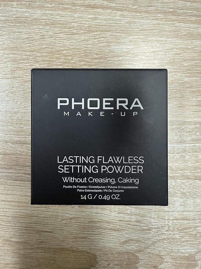 PHOERA Foundation Pressed Face Powder, Soft Focus Setting Powder, Silky Powder For Creating Without Shine, Smooths Pores & Lines, Up to 24H Wear Oil Control,0.28 Oz (002 Banana)