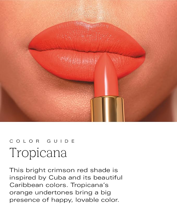 by Patricia De León | High Powered Lipstick (Tropicana) | Intensely Colored Orange-Red Matte Finish Lipsticks | Long Lasting Hydrating Formula, Creamy Texture for Weightless Coverage | Cruelty-Free | .14 oz