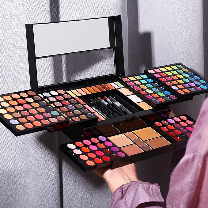 Professional All in One Makeup Kit for Women Full Kit,186 Colors Make Up Palette Valentine's Gift Set, Including Eyeshadow,Lip Gloss,Concealer,Highlighter,Contour,Brow Powder,Mascara,Blush & Brush