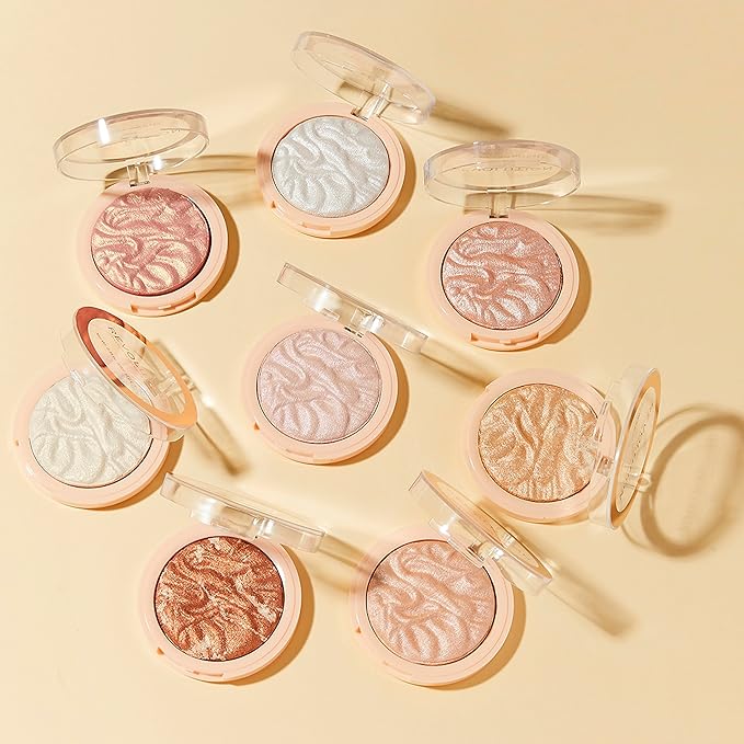 Revolution, Reloaded Pressed Powder Highlighter, Intensely Pigmented for a High Impact Dewy Finish, Peach Lights, 0.22 Oz