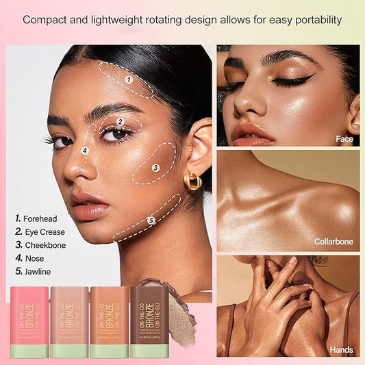 Blush Beauty Wand, Cream Blush Stick with Creamy and Blendable Color, For Eyes, Lips and Cheeks, Blush Beauty Wand for Cheek and Lip Tint with Long Lasting Hydrating Formula