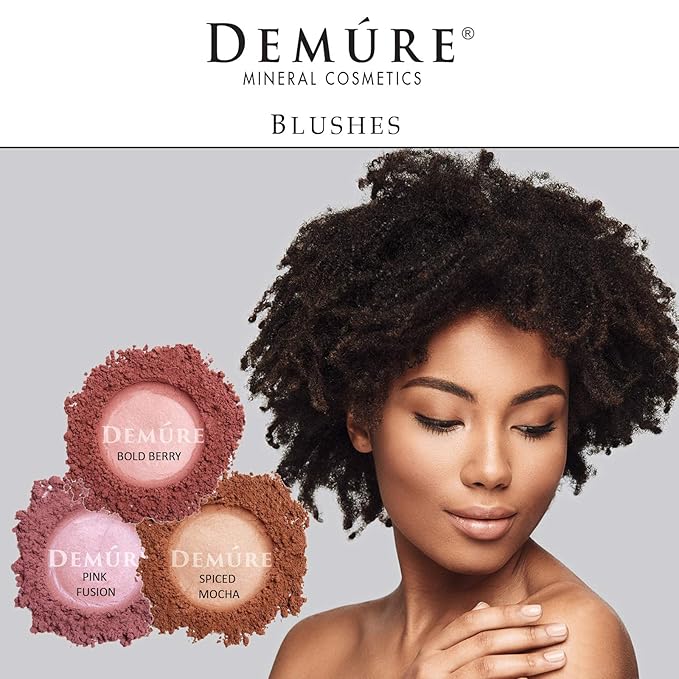 Demure Mineral Make Up Blush, Loose Powder Makeup, Natural Makeup, Blush Makeup, Professional Makeup, Cruelty Free Makeup, Blush Powder By Demure (Pink Fusion)
