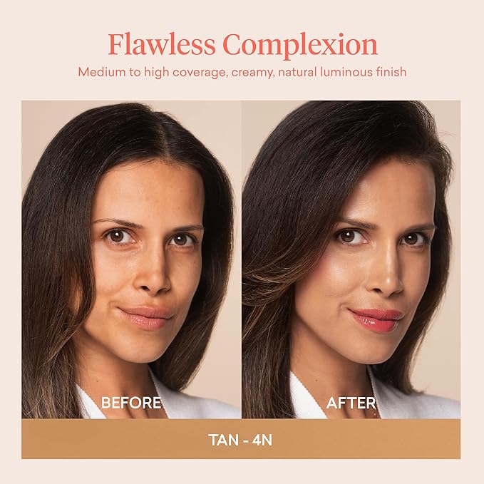 Toty by Sofia Vergara - Ilumina CC Cream SPF 50+ & Ilumina Brush - 100% Mineral Color Correcting Cream + Angled Complexion & Foundation Blending Brush - Tinted moisturizer with spf - 4N Bundle