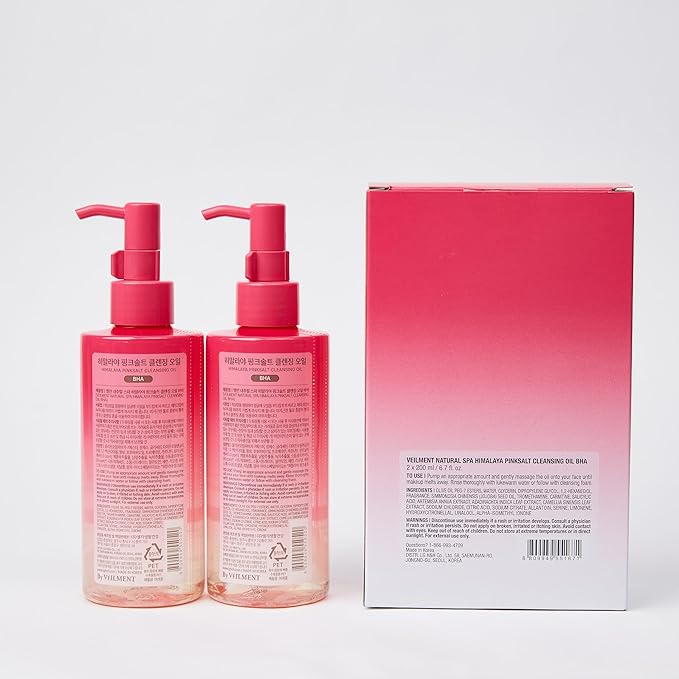 Pore & Blackhead Deep Cleansing Oil BHA, 6.7 fl oz 2 Pack - Pore Purifying Oil Cleanser with BHA for Blackhead Removal, Makeup Remover with Refreshing Low Alkaline Formula
