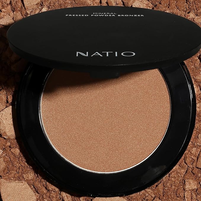 Australia Mineral Pressed Powder Bronzer - Warm Toned, Medium Shade Bronzer Powder - Shimmery Finish - Vegan - Sunswept - 0.7 oz