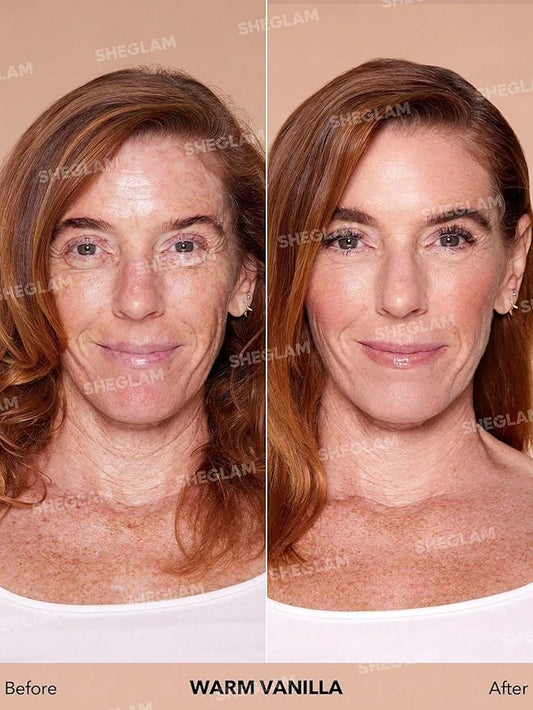 SHEGLAM Skinfinite Hydrating Foundation Flawless Dewy Foundation Hydrating Coverage Invisible Pore Concealer Pore-less Non-Greasy Lightweight Natural Soft Liquid Foundation-Warm Vanilla