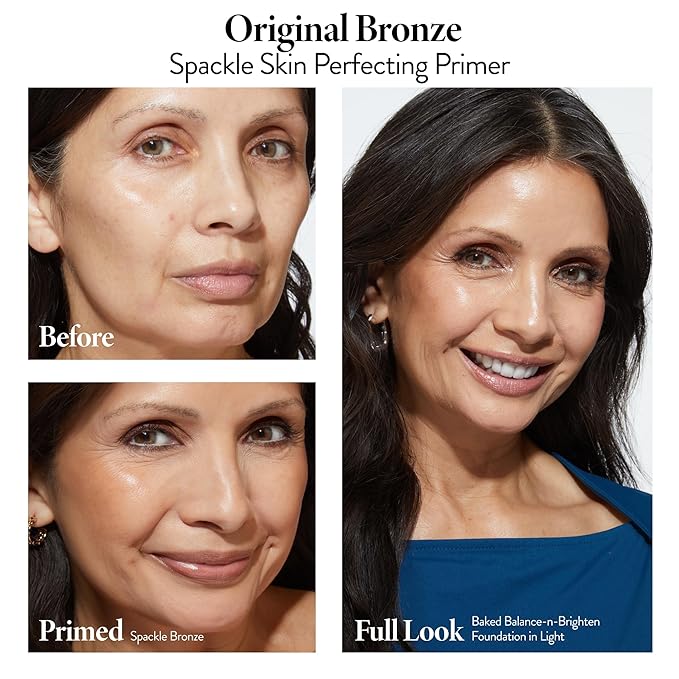 LAURA GELLER NEW YORK Prime-n-Set Duo: Spackle Primer + Spackle Mist Boost Setting Spray with Electrolytes (02 Bronze Glow + Electrolytes, 5.0 Fl Oz)