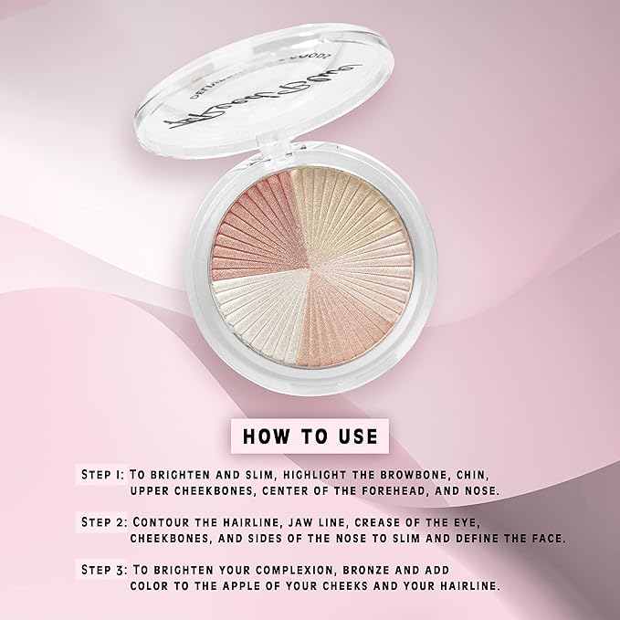 FReed Blue Vegan High Pigmented Brightening Makeup Contour Bronzer Powder Palette Paraben Free
