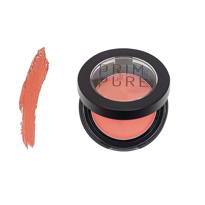 Prim and Pure Natural Cream Blush Palette - Classic Color Mineral Blush - Organic Professional Cosmetics - Cruelty Free - Coral Cream