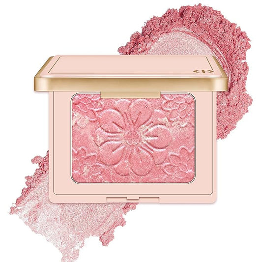 Blush Palette Matte Blush for Cheek Makeup, Lightweight Highly Pigmented Blush Compact for Face, Buildable Natural Flushed Look(02)