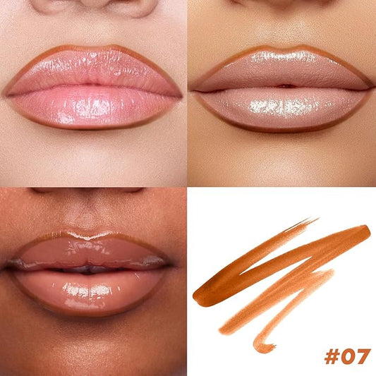 Lip Stain Peel Off, Orange Red Lip Liner Stain Peel Off Tattoo Matte Lip-tint, Long Lasting, Waterproof, Transfer-proof, Moisturizing, Easy to Use, Highly Pigmented Color for All Skin Types (#07)