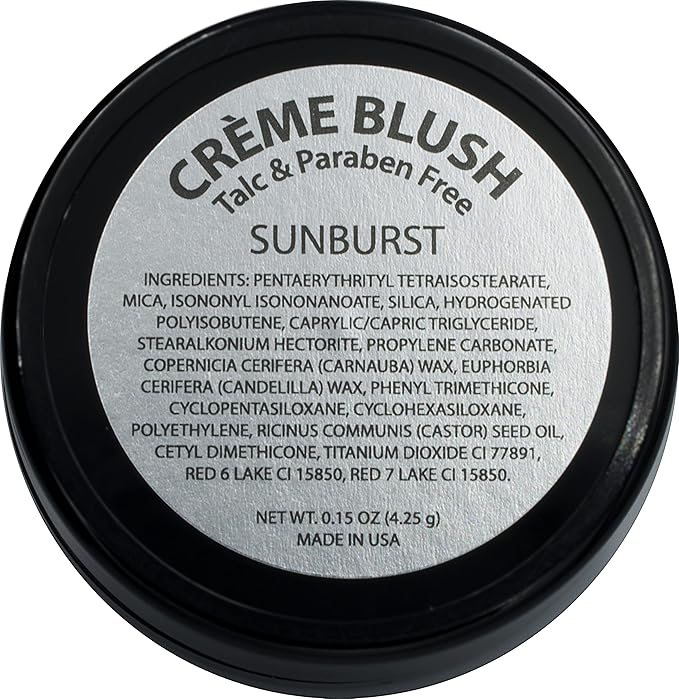 Sunburst Deep Peach Coral Orange Red Rouge Vegan Long Lasting Cream Blush Lightweight Natural Look Dewy Finish Face Makeup Talc & Paraben Free No Animal Testing