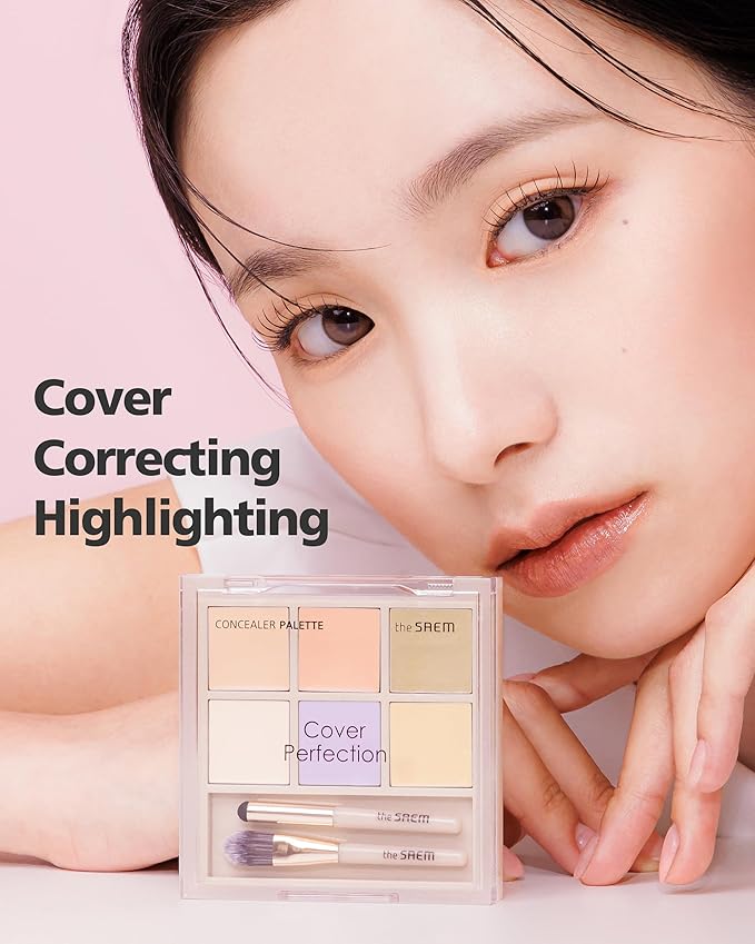 THESAEM Cover Perfection Concealer Palette 01 Cover&Correct - Multi Use 6 Colors Correcting Conceal Palette - for Dark Circles, Imperfections, Face Tone Corrector, Ideal for Fair to Light Skin