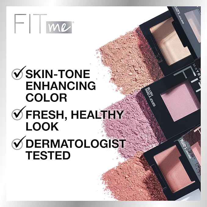 Maybelline Fit Me Blush, Lightweight, Smooth, Blendable, Long-lasting All-Day Face Enhancing Makeup Color, Plum, 1 Count